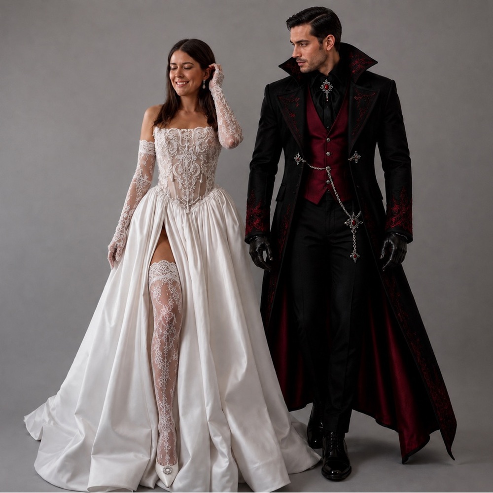 Ivory Lace Corset Cape Dress - Women's Bridal-Inspired Cape Dress